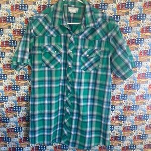 Wrangler Wrancher Plaid Button Down Shirt